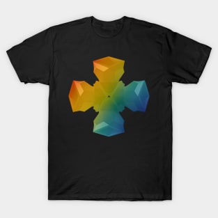 Rainbow polygonal cross T-Shirt